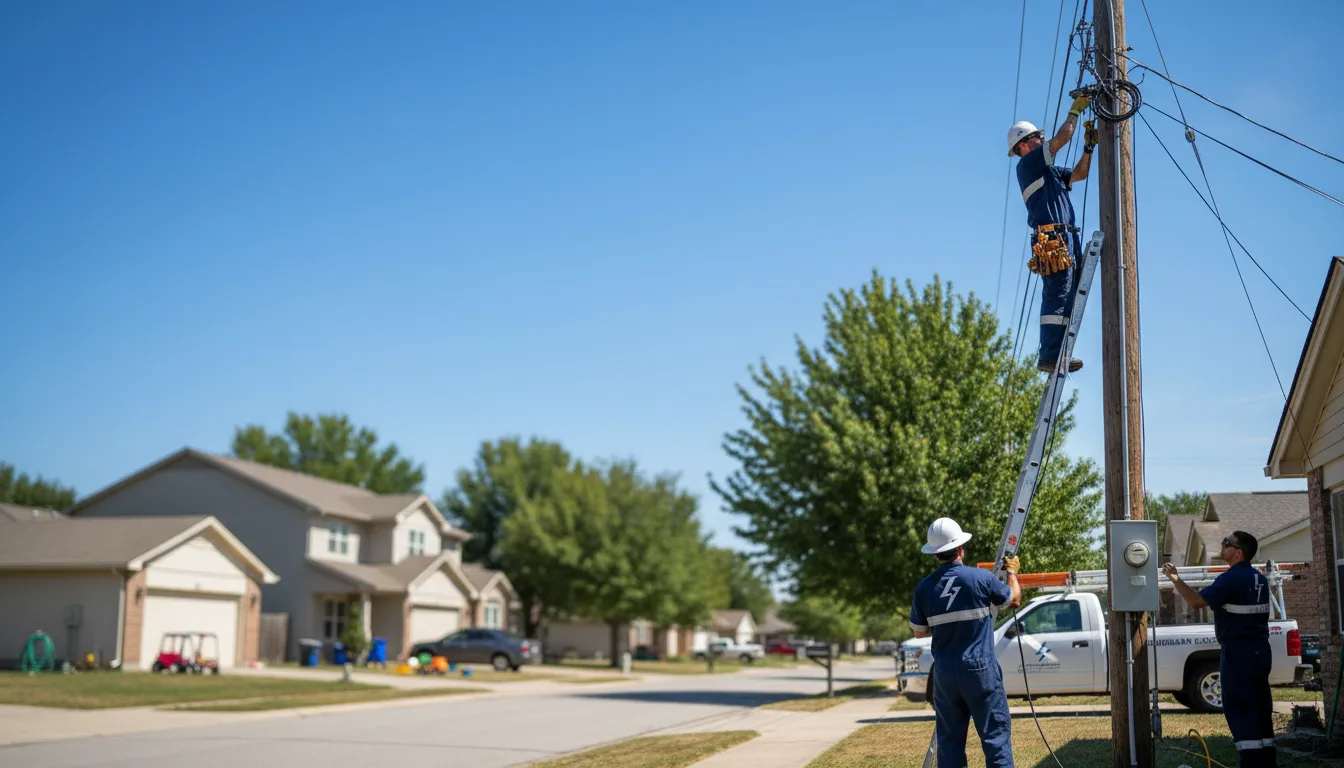 Residential electrician providing installation services in Stringtown, OK